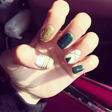 White nail art for short nails. 24pcs Free Glue Pre Design Short Fake Nails French False Nails Green White Gold Glitter Line Resin Nail Tips For Nail Art Salon Designer Nail Tips Nail Tipsnail Designer Tips Aliexpress