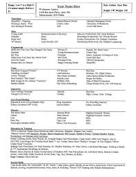 Actor Resume Special Skills Free Resume Templates