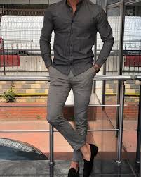 Lobika Black Slim Fit Striped Casual Shirt Mens Casual Outfits Black Outfit Men Black Pants Casual