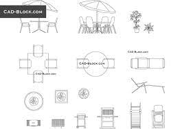 Autocad blocks to be used for projects in plan and elevation of gardens, outdoor housing projects, parks, urban regeneration. Outdoor Furniture Cad Blocks Free