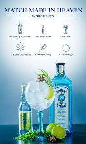 Match Made In Heaven 1 Fill Glass With Ice Cubes Add 5cl Bombay Sapphire And Top Off With Tonic Water 2 Garnis Gin Getranke Gin Tonic Rezept Gin Rezepte