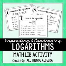 Expanding And Condensing Logarithms Math Lib Distance Learning Log Math Math Methods Learning Math