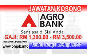 Maybe you would like to learn more about one of these? Jawatan Kosong Terkini Agrobank 02 September 2017 Kerja Kosong Agrobank September 2017 Permohonan Adalah Dipelawa Kepada W Banking Services Business Analyst Malaysia