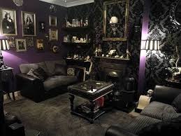 Black And Purple Room Living The Goth Dream This Is Perfect In Every Way Purple Walls With Black Flerdelis Paper Wi Gothic Living Rooms Living Room Design Decor Purple Living Room