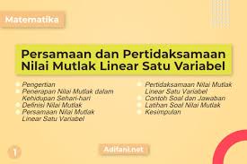Materi Lengkap Persamaan Dan Pertidaksamaan Nilai Mutlak Kelas 10 Sma