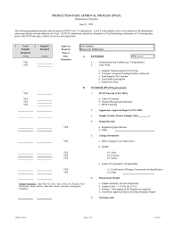 Production Part Approval Process Ppap Submission Checklist