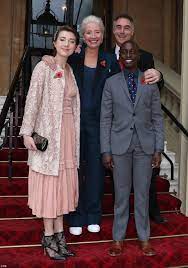 Actress emma thompson with her husband greg wise and children gaia wise (left) and tindy agaba (right) arrive at buckingham . Pin On Hair And Beauty