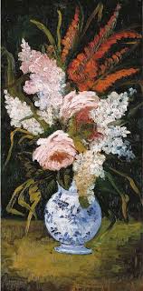 Vase with asters salvia and other flowers. Vincent Van Gogh 1853 1890