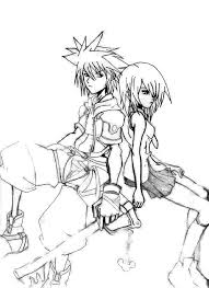 Sora And Kairi From Kingdom Hearts Coloring Page Netart Heart Coloring Pages Coloring Pages Kingdom Hearts