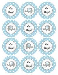 Baby Shower Decorations Oh Boy Elephant Printable Tags Etsy Baby Shower Cupcake Toppers Baby Shower Printables Elephant Baby Shower Decorations