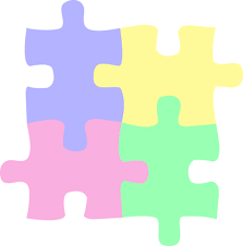 Four Pastel Colored Puzzle Pieces Free Clip Art Free Clip Art Clip Art Puzzle Piece Template