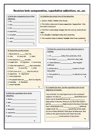 We recommend updating yours to the latest version for the best experience. Revision Test Comparative Superlative Adjectives As As English Esl Worksheets For Distance Learning And Physical Classrooms