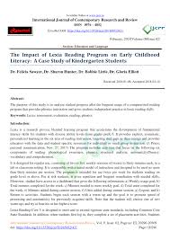 Pdf The Impact Of Lexia Reading Program On Early Childhood