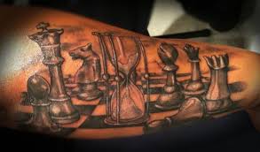 The king and queen couples tattoo might represent something completely different than that of those pieces on their own. Chess Piece Queen Portrait Tattoo On Half Sleeve