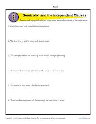 Semicolon And Independent Clauses Punctuation Worksheets Punctuation Worksheets Word Problem Worksheets Compound Sentences