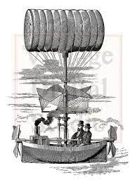 Looks Like The Smoke Could Be A Design Problem Steampunk Flying Boat Airship Digital Image For Transfers Sc Criaturas Legendarias Ilustraciones Dirigibles