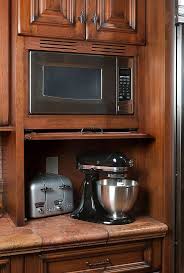 Retractalbe Flipper Door On Appliance Garage Built In Microwave Kitchen Design Pictures Mediterranean Style Kitchens