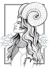 Aries Zodiac By Scole Print Zodiac Starsign Drawing Ink Illustration Sketch Horoscope Zodiacart Aries Sign Printing Sketches Drawings