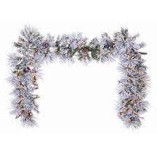 Jbm christmas flocked and glittered long needle pine choice of 60 garland or 30 drop (30 inch) Get 9 Foot Long Needle Flocked Artificial Christmas Garland Pre Lit With 100 Clear Sure Lit Incandescent Lights In Mi At English Gardens Nurseries Serving Clinton Township Dearborn Heights Eastpointe Royal Oak West Bloomfield