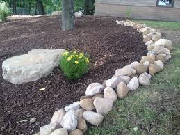 Large River Rock Makes An Incredible Border Landscaping With Rocks River Rock Landscaping River Rock Garden