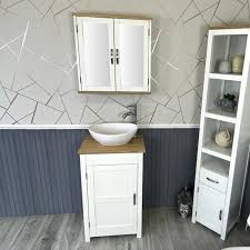 Bathroom furniture includes cabinets, storage cupboards, vanity units and toilet units. Slimline Bathroom Cabinet Vanity Unit White Painted Furniture Ceramic Sink Tap Plug 308pcbc Bathrooms More Store