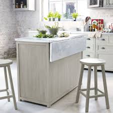 Ilot Central Cuisine 2 Tabourets En Bois D Acacia Gris L 120 Cm Zinc Ilots Central Cuisine Ilot Cuisine Cuisine Appartement