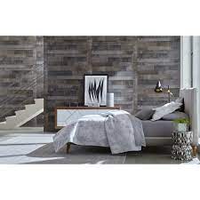 Weathered Grey Plank 32 Sq Ft Mdf Paneling 169779 The Home Depot In 2021 Bedroom Wall Designs Home Accent Wall Bedroom