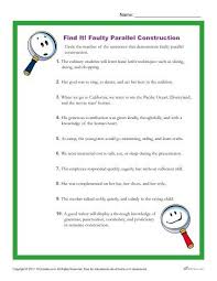 Which Sentence Has Faulty Parallel Structure Writing Sentences Worksheets Have Fun Teaching Worksheets
