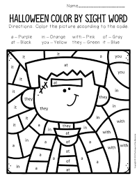 Browse the learning activities for the earlier stages of learning. Frankenstein Color By Sight Word Halloween Kindergarten Worksheets The Keeper Of The Memories