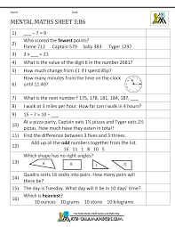 mental maths year 3 worksheets
