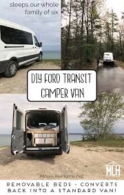 Diy Ford Transit Camper Van With Removable Bunk Sleeps Our Family Of 6 And Turns Back Into Regular Van When We Ford Transit Camper Transit Camper Ford Transit