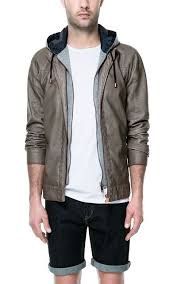 Hooded Faux Leather Jacket From Zara Man Zara Leather Jacket Men S Leather Jacket Mens Jackets