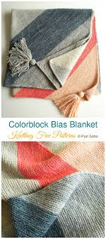 Crochet baby blanket pattern easy crochet patterns by | etsy. Colorblock Bias Blanket Knitting Free Patterns Beginner Easy Crochet Knitting