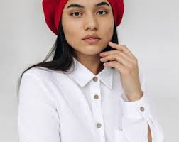 Summer French Linen Beret, Tam Slouchy Hat for Women, Knitted Head  Accessory, Béret En Lin