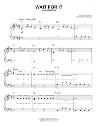 Beginner sheet music with violin tabs. Wait For It From Hamilton Easy Piano Print Sheet Music Now