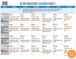 21 day fix is one of the most popular workout programs available from beachbody on demand. 80 Day Obsession Calendar Printable Workout Schedule