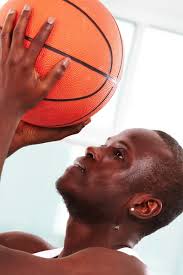 Young Player Basketball Holding Ball Chest While Aiming Throw Basket —  Stock Photo © pressmaster #293926052