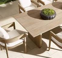 Courtyard Teak Dining Table Villa Garden Leisure Outdoor Combination Tables  and Chairs