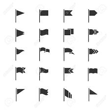 Schwarze Flaggen Icons Vector Wehende Fahnen Silhouetten Auf Weissem Hintergrund Isoliert Lizenzfrei Nutzbare Vektorgrafiken Clip Arts Illustrationen Image 70966628