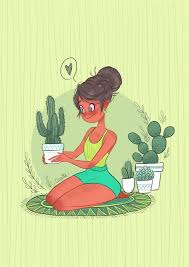 Plant Lover Home Sweet Home Illustration By Cacotte Illustration Com Plant Illustration Illustration Plant Cartoon