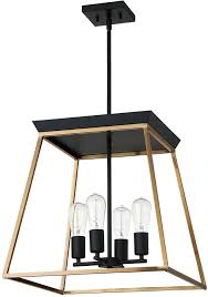 Eglo 204595a Paulino Modern Brushed Gold And Matte Black Foyer Lighting Egl 204595a