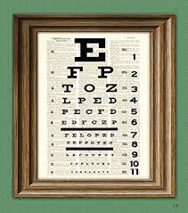 Eye Chart Art Print Awesome Upcycled Vintage Dictionary Page Book Art Print