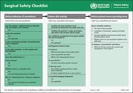 Safe Surgery Safety Checklist Checklist Surgical Nursing