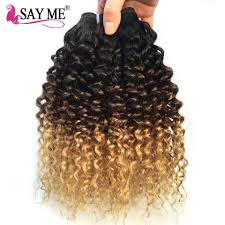 Ombre brown #1b/30 two tone color curls wave hair as the picture shows. Mongolian Kinky Curly Hair Bundles Honey Blonde Ombre Human Hair Bundles 1 3 4 Bundles 1b 4 27 Buy At A Low Prices On Joom E Commerce Platform