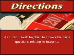 Red meats are all meats that tend to be red when they are raw, but some red meats coul. As A Team Work Together To Answer The Trivia Questions Relating To Integrity Ppt Download