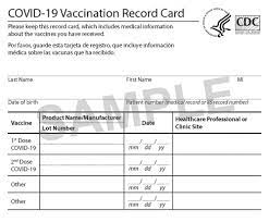 Covid 19 Vaccination Record Card For Healthcare Providers Only Massachusetts Health Promotion Clearinghouse