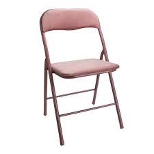 Chaise Pliante En Velours Rose Meubles Pour La Cuisine La Foir Fouille