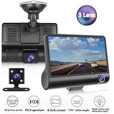Dashcam para coche 3 cámaras, Full HD, 1080P, doble lente, pantalla LCD de  4.0 pulgadas, con visión trasera de 170 grados | Leroy Merlin