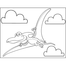 For boys and girls, kids and adults, teenagers and toddlers, preschoolers and older kids at school. Happy Pterodactyl Coloring Page