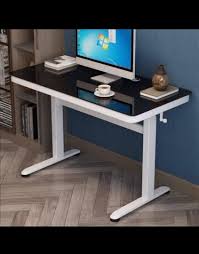 Tresanti 47 adjustable height desk includes two 2.4 amp usb inputs; Height Adjustable Black Glass Top Standing Desk Free Delivery Furniture Home Living Furniture Tables Sets On Carousell